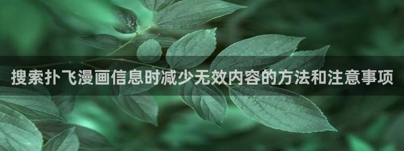 梦漫漫画APP:搜索扑飞漫画信息时减少无效内容的方法和注意事项